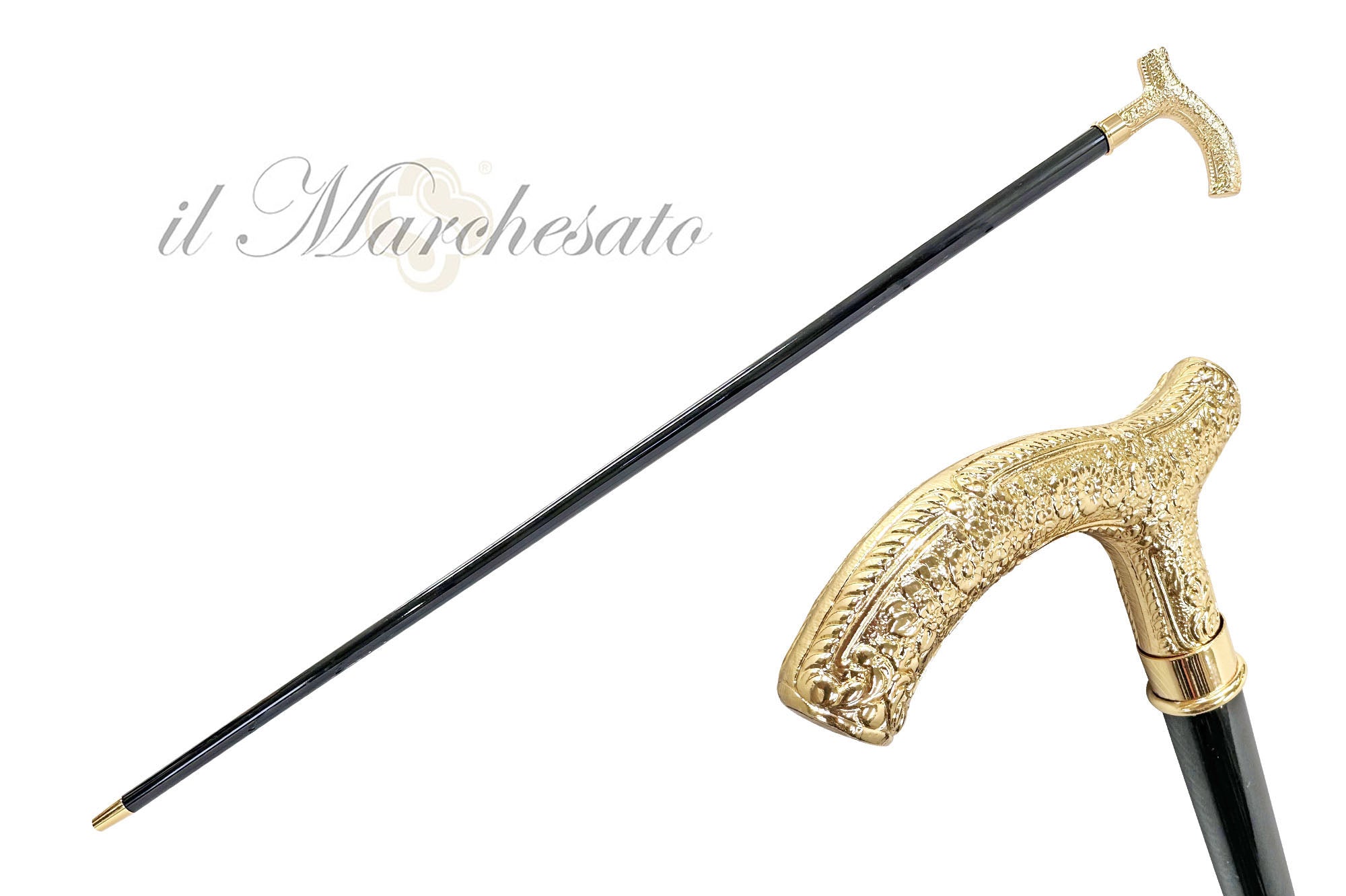 Elegant walking stick - Goldplated 24K – ilMarchesato - Luxury