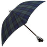 Handcrafted Leather Seat Umbrella- Black Watch Tartan - il-marchesato