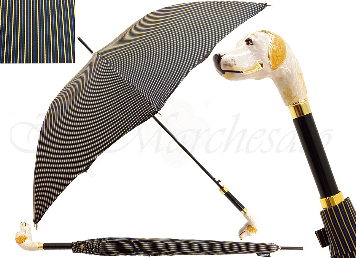 Men's Stripe Umbrella - Hound Head Handle – ilMarchesato - Luxury
