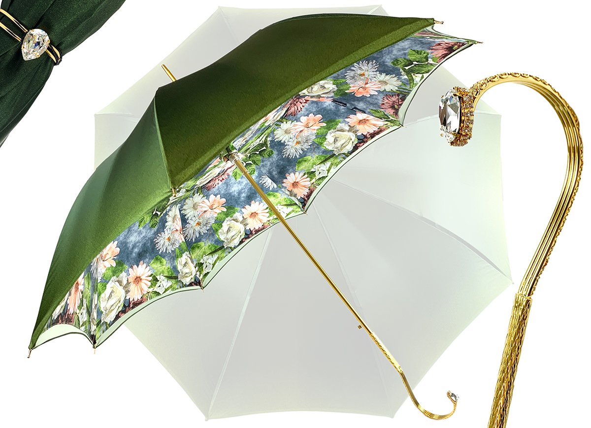 green floral patio umbrella Elegant Green Floral Umbrella