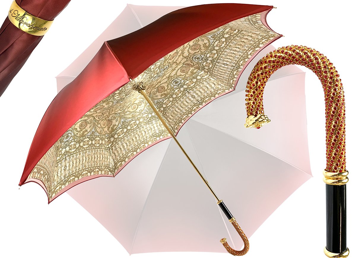 Elegant Burgundy Dot's Umbrella – ilMarchesato - Luxury Umbrellas, Canes  and Shoehorns