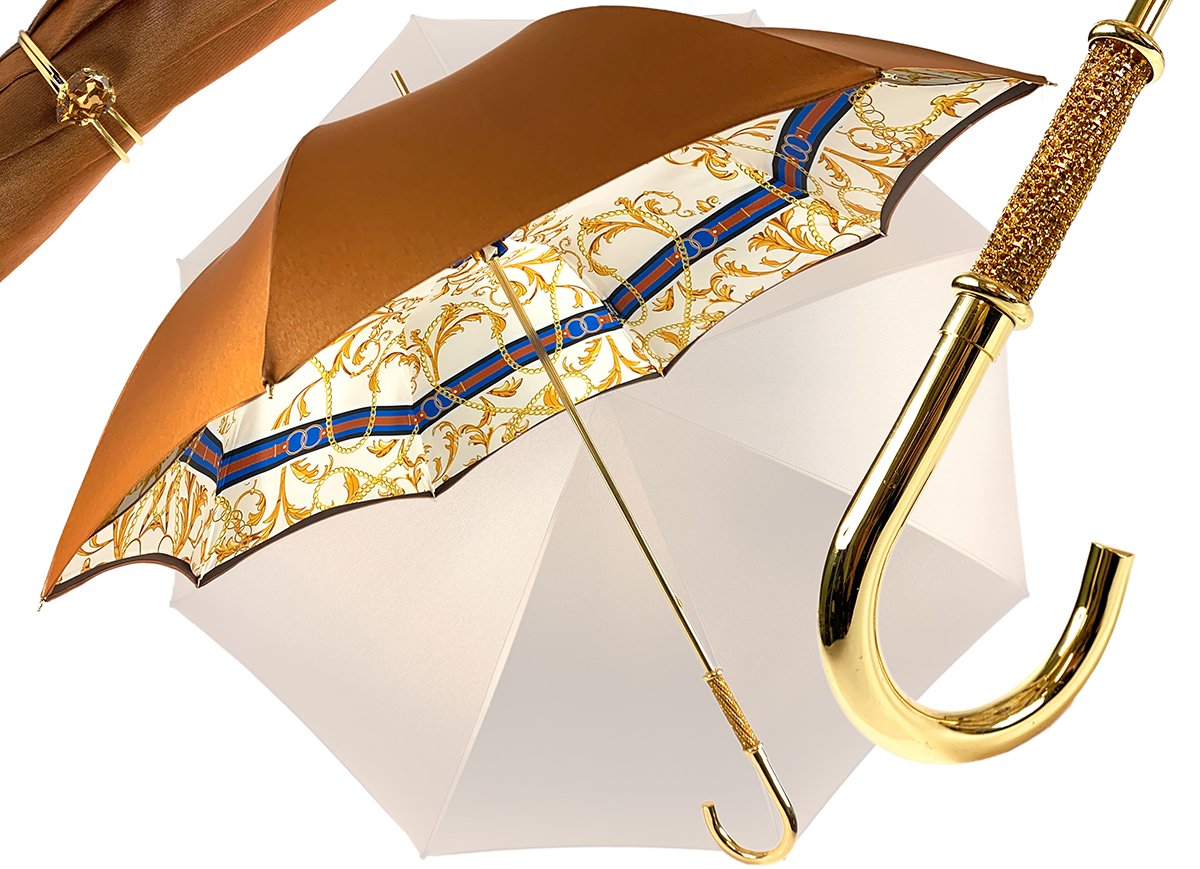 Superb Bronze Color Umbrella With Chains Pattern