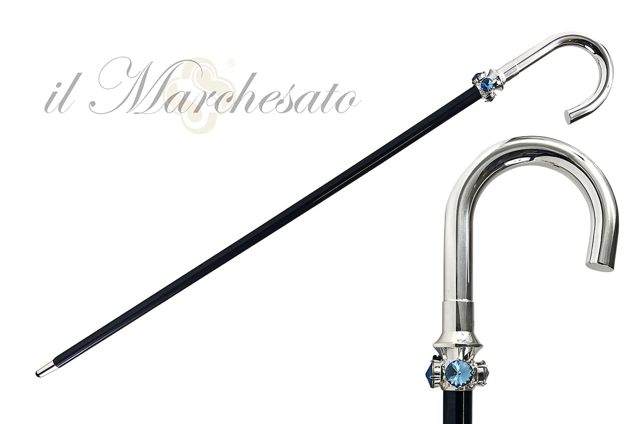 aquamarine fishing pole Sturdy Walking Stick With Blue Crystals