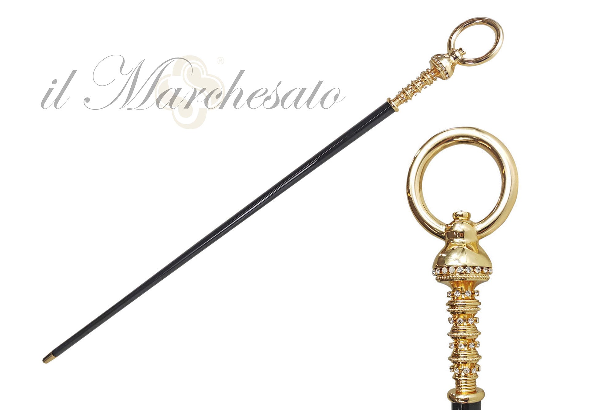 Majestic 24K goldplated brass - walking stick – ilMarchesato - Luxury  Umbrellas, Canes and Shoehorns