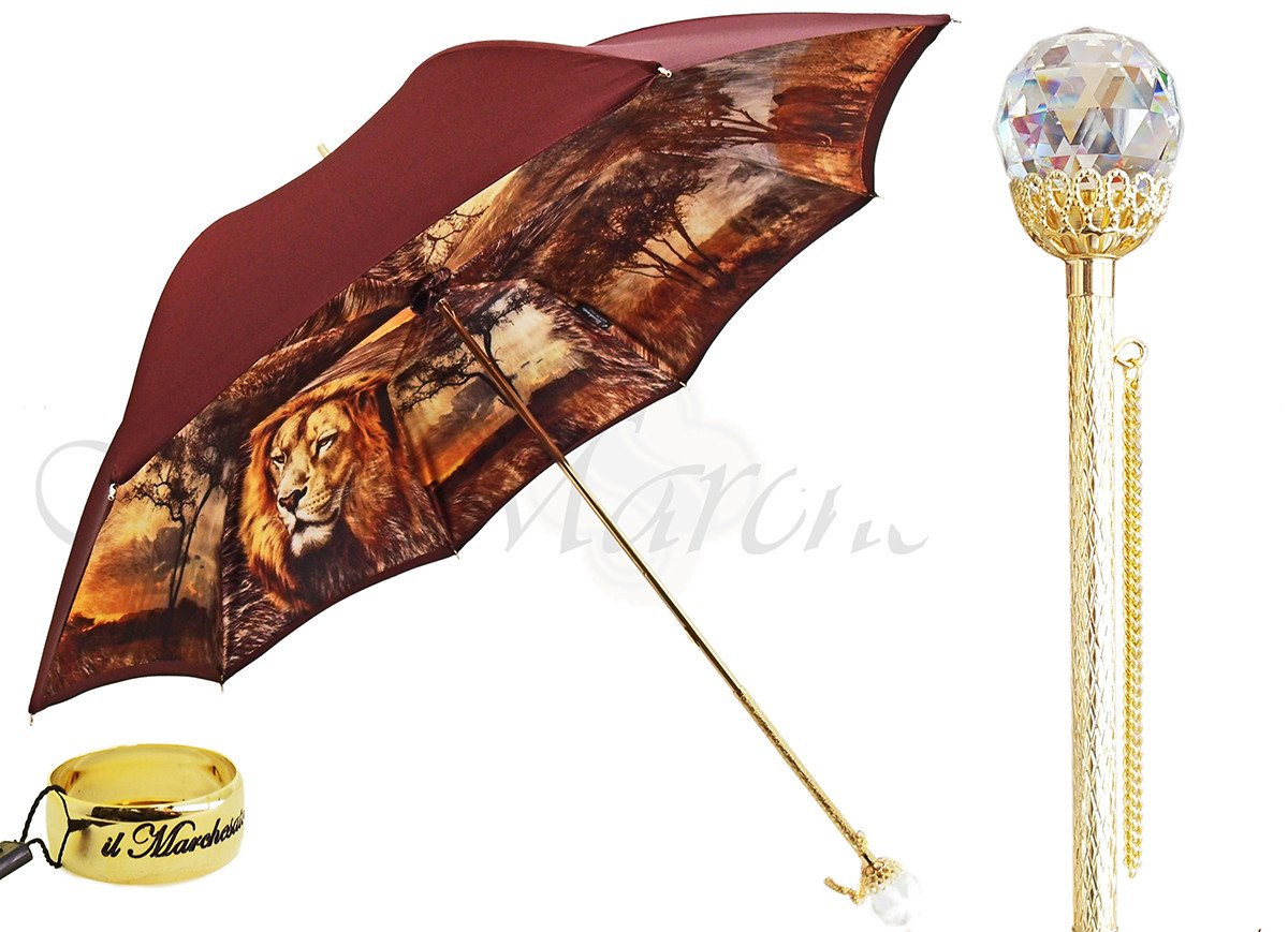 luxury itillian patio umbrella company Exclusive Savana Lion Luxury Umbrella by Italian Designers il Marchesato