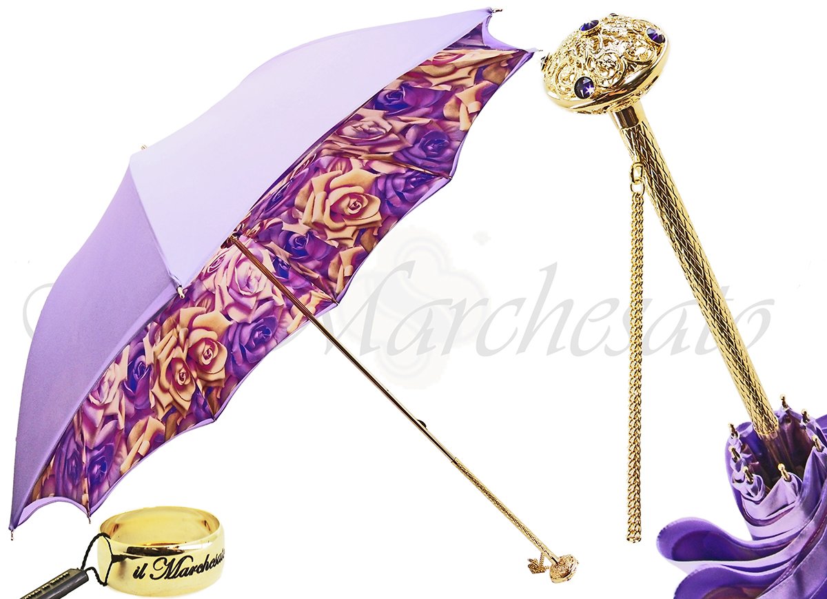 Lilac Flowers Umbrella, Double Cloth Fashionable Women's Umbrellas –  ilMarchesato - Luxury Umbrellas, Canes and Shoehorns