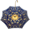 Beautiful Double Canopy Umbrella in a Luxurious blue Satin - il-marchesato