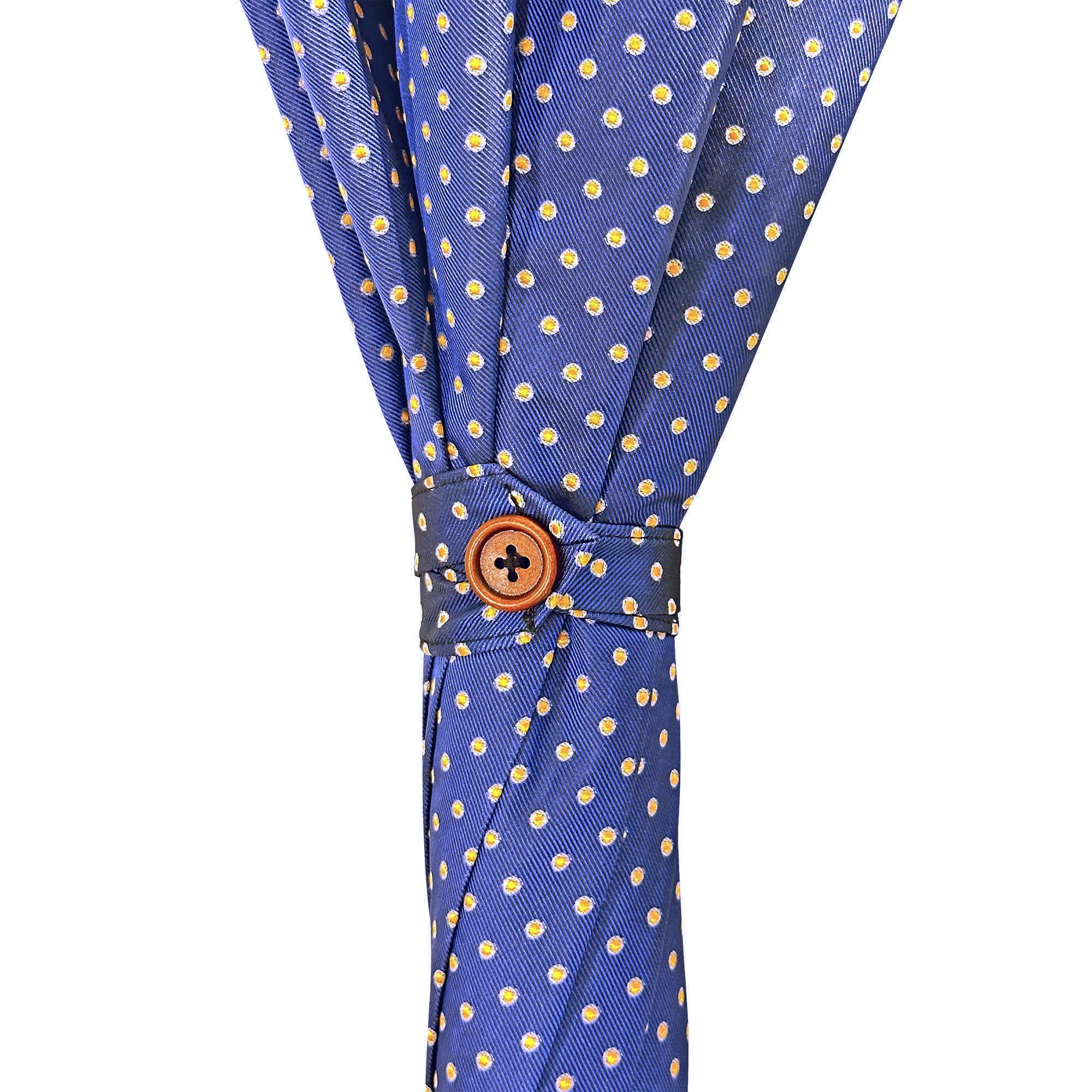 Paraguas para caballero il Marchesato hecho a mano con bambú Whanghee y estampado de lunares