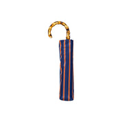 Paraguas plegable con rayas, mango de bambú