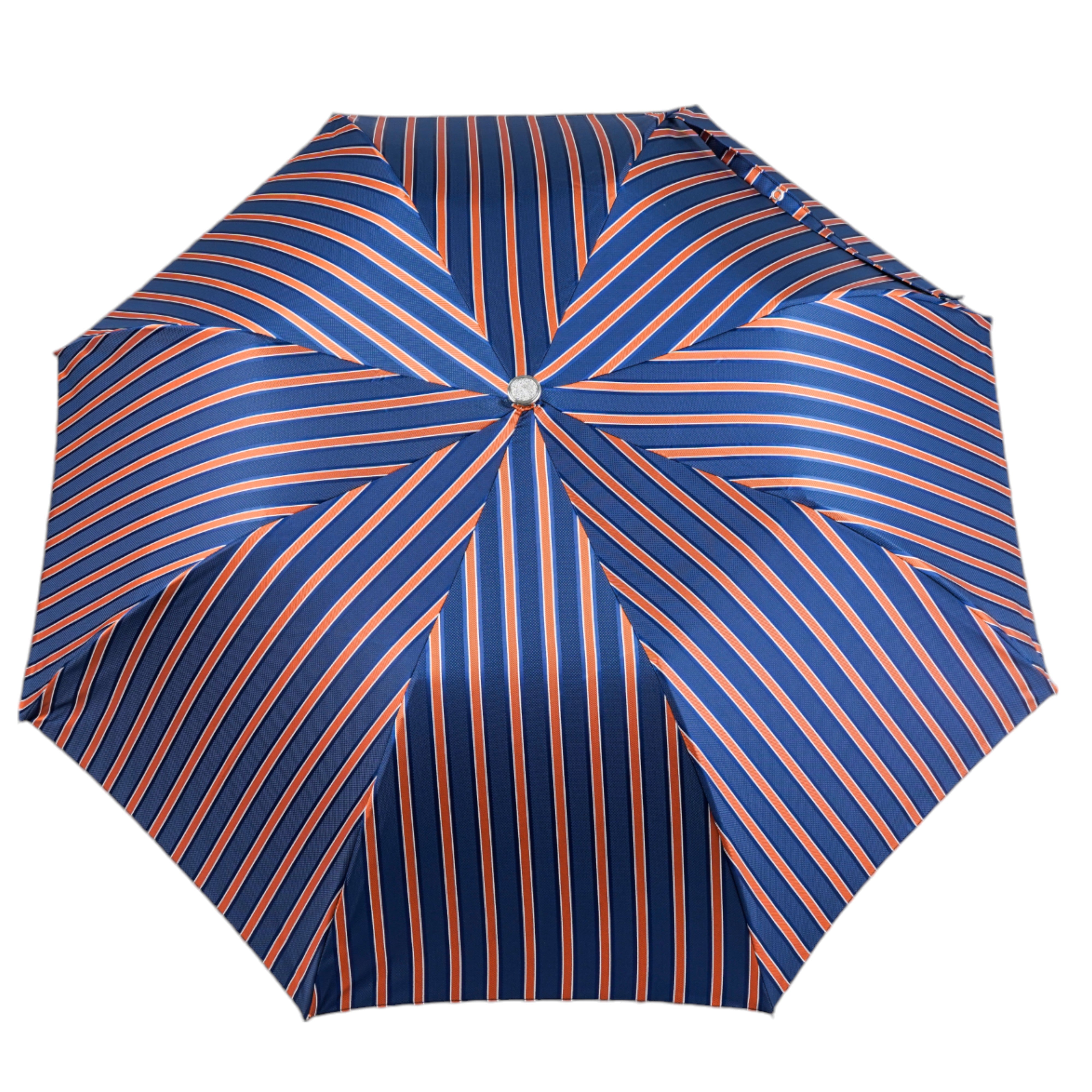 Paraguas plegable con rayas, mango de bambú