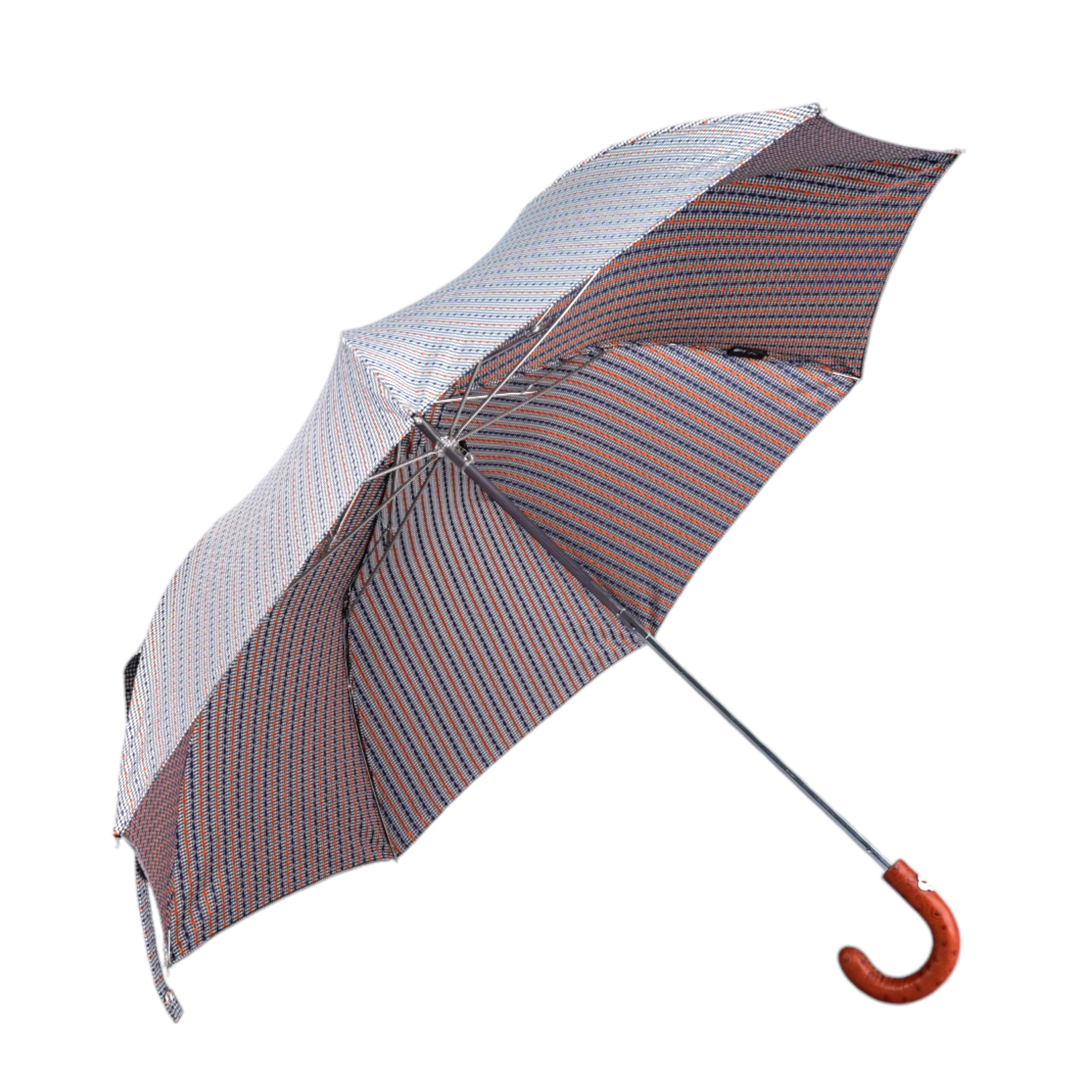 Sombrilla plegable de jacquard con lunares y mango de bambú