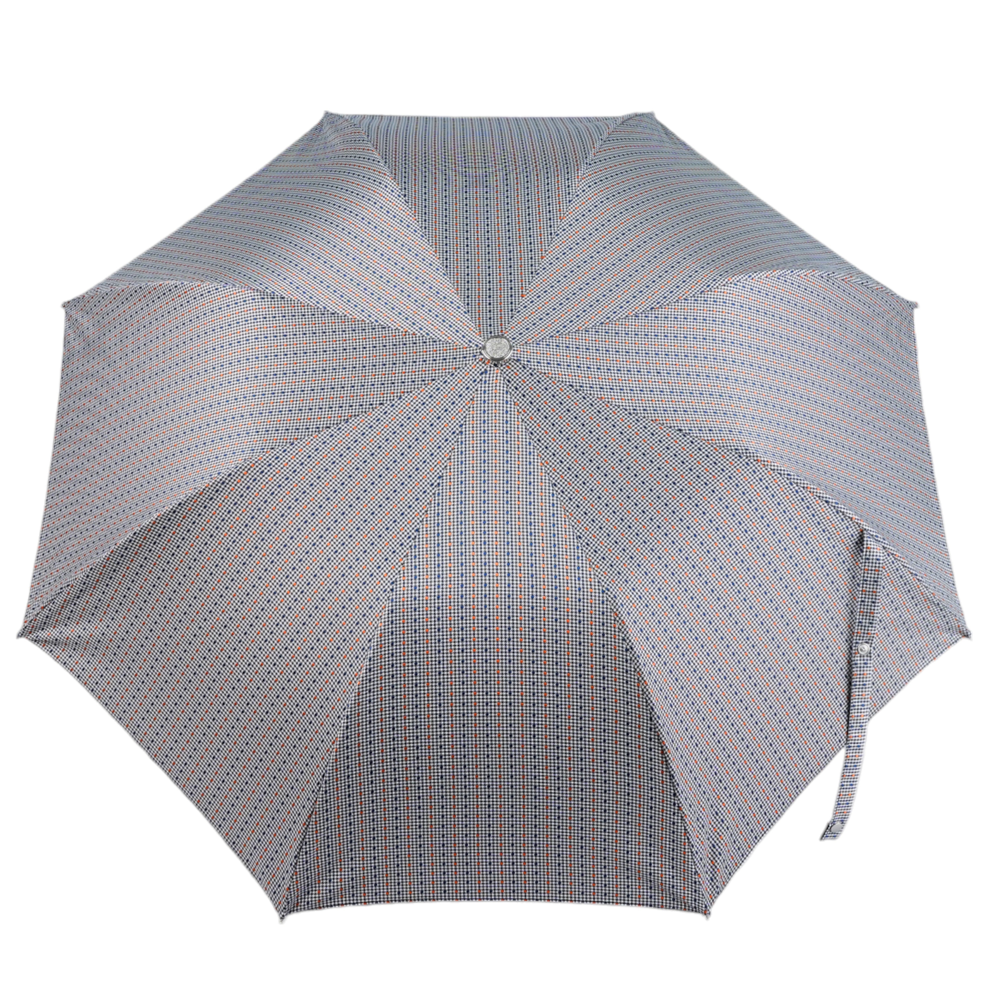 Sombrilla plegable de jacquard con lunares y mango de bambú