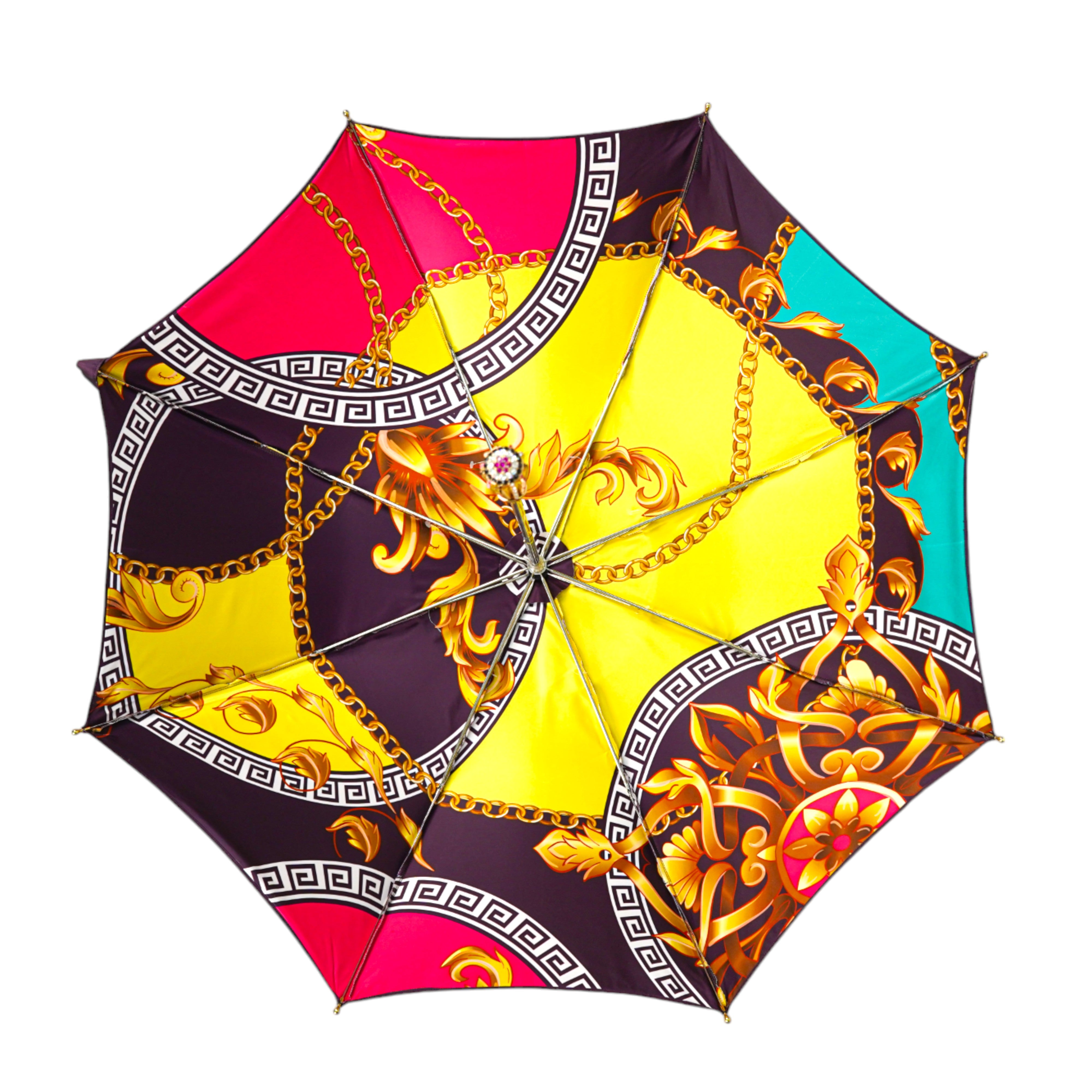 Majestad Ciruela: Paraguas exclusivo en color ciruela con diseño ornamental
