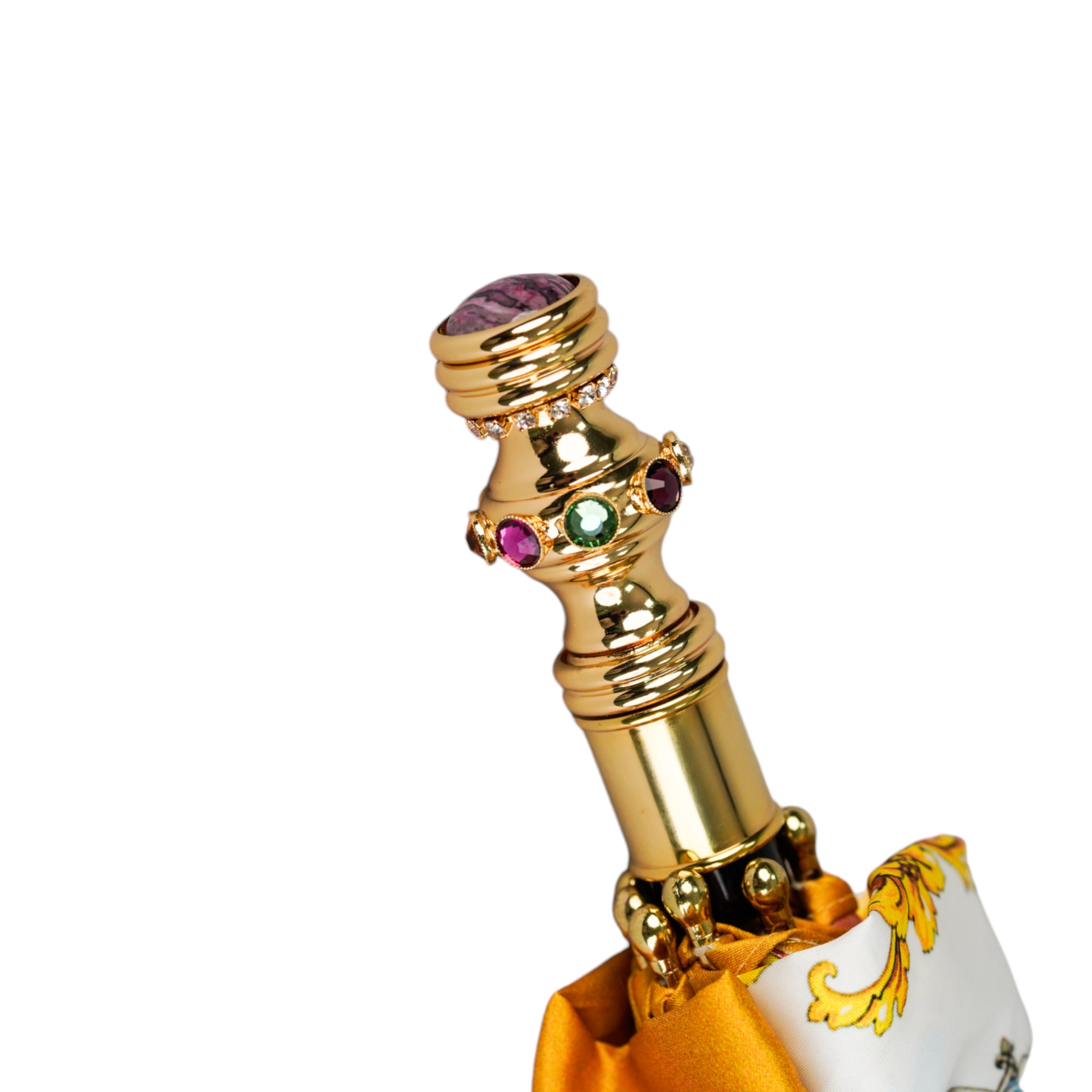 Exclusiva colección italiana con mango de arcoíris chapado en oro
