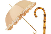 Ombrello-parasole in stile retrò con balze e pizzo