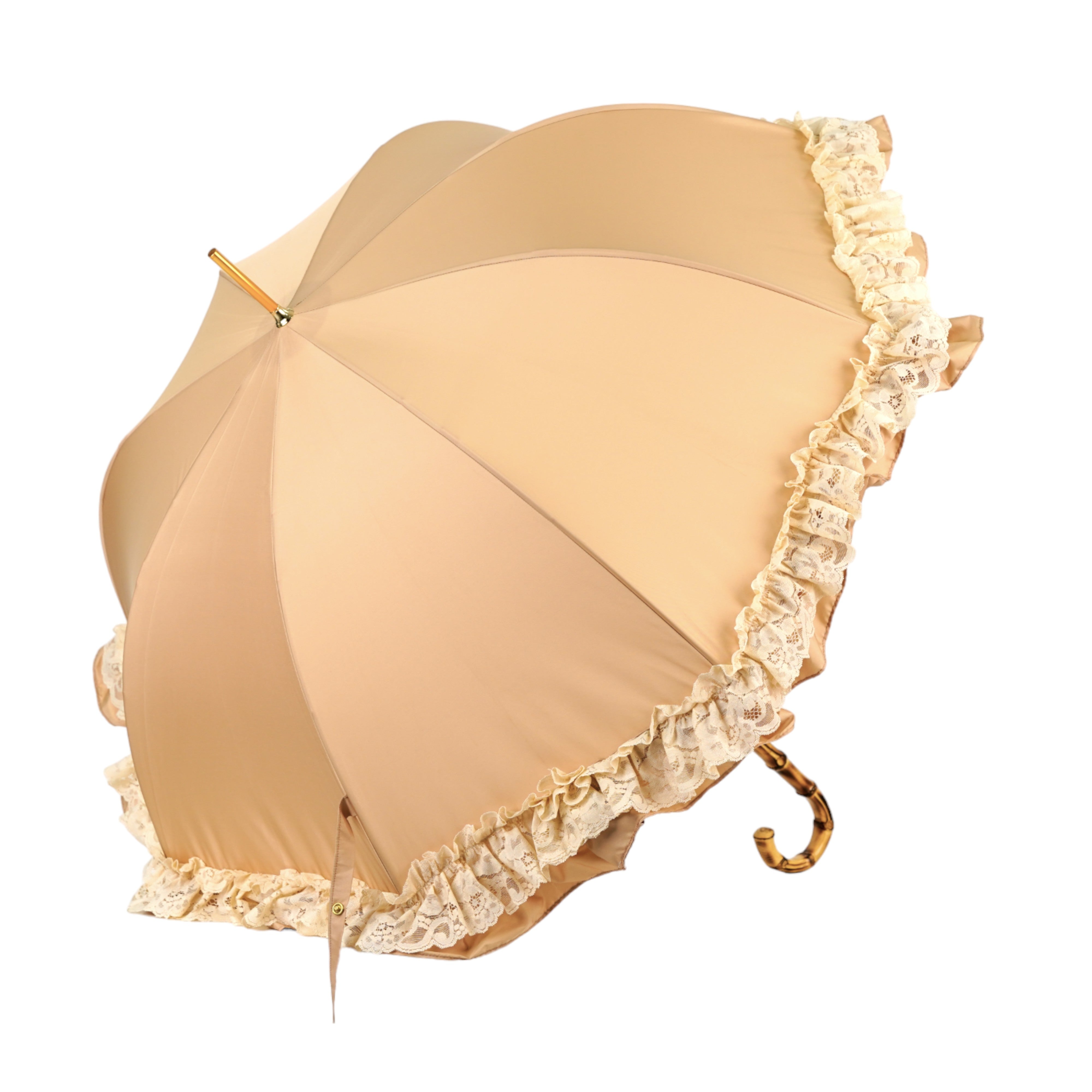 Ombrello-parasole in stile retrò con balze e pizzo