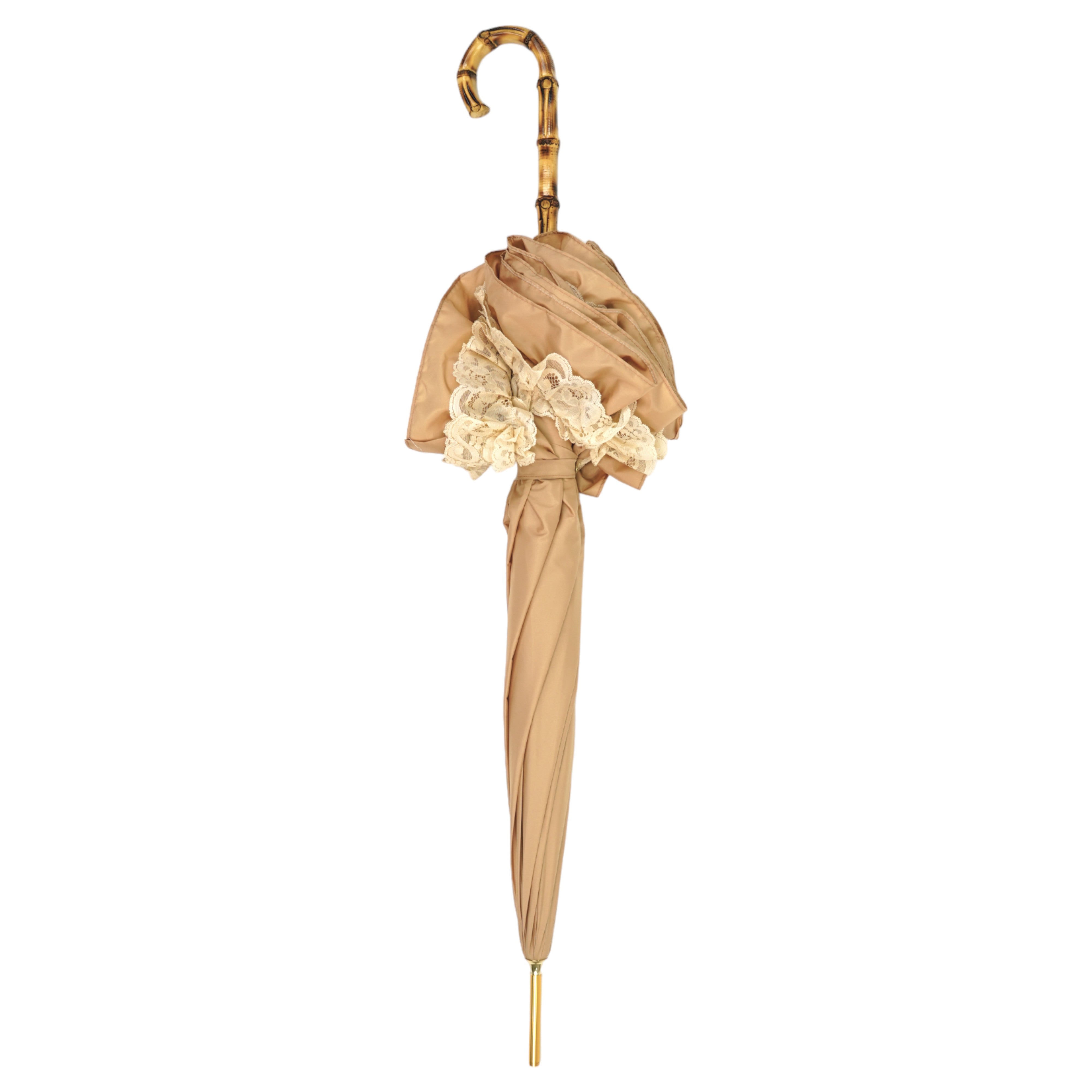 Ombrello-parasole in stile retrò con balze e pizzo