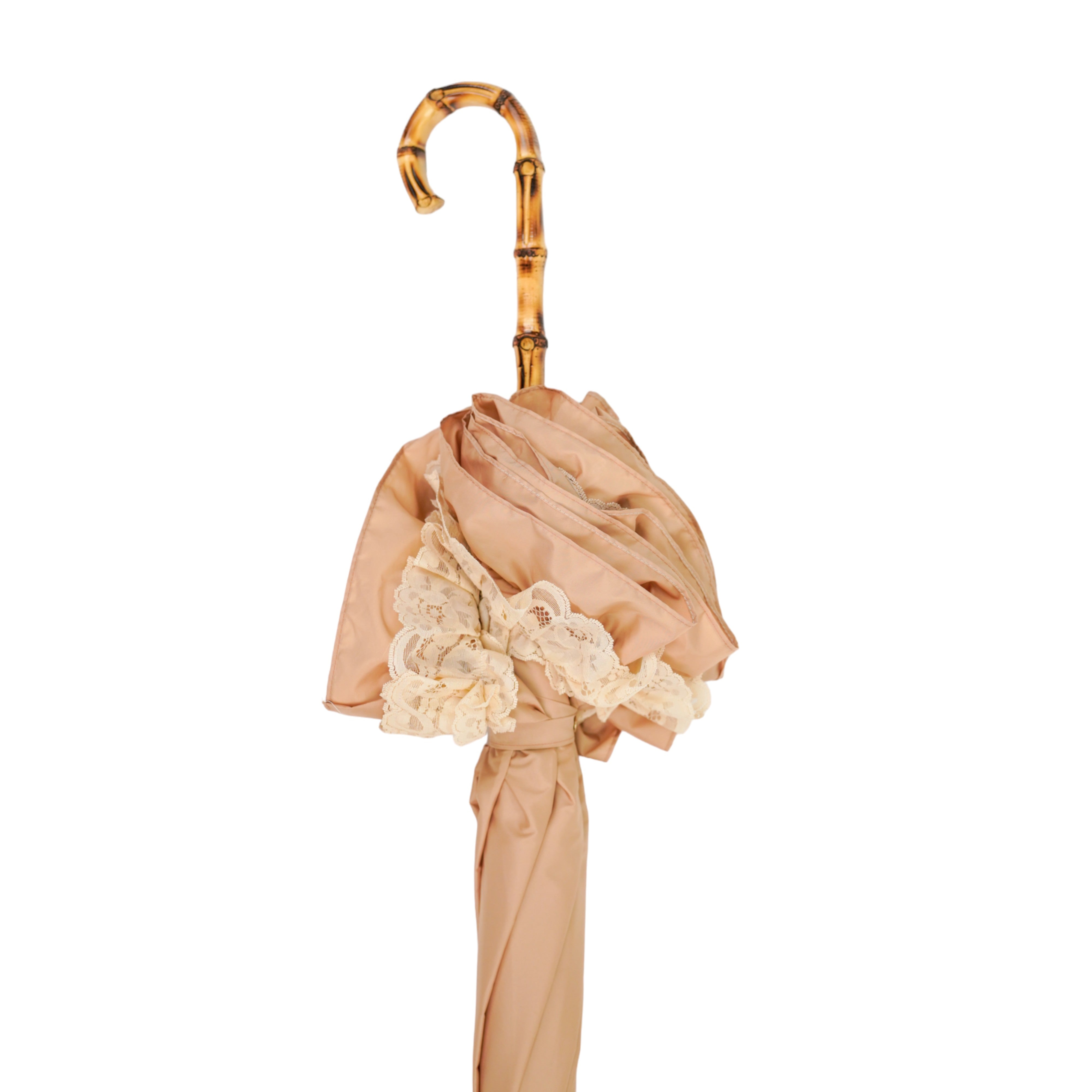 Ombrello-parasole in stile retrò con balze e pizzo