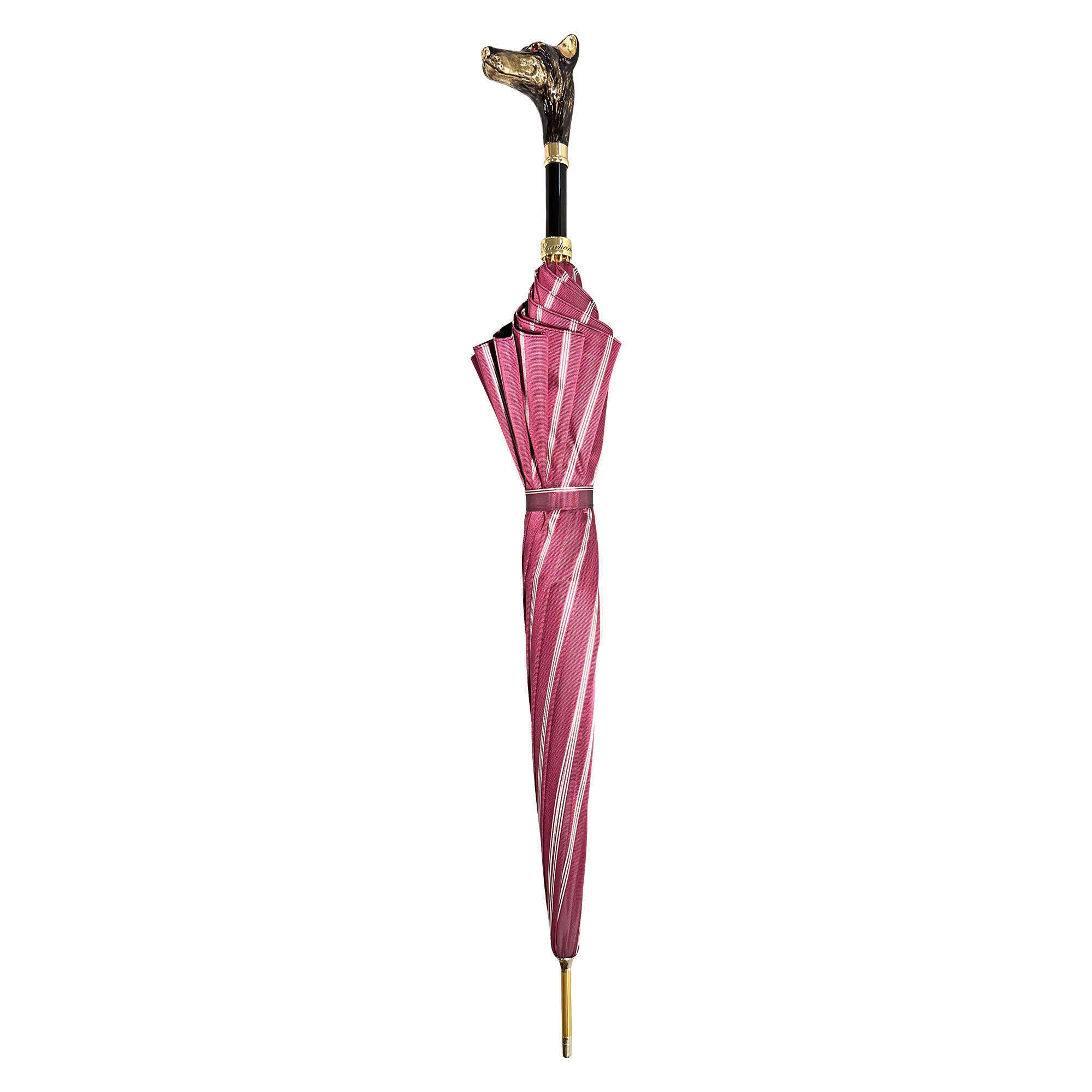 Stylish umbrella - Goldplated 24K Dobermann handle