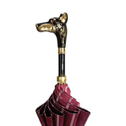 Paraguas elegante - Mango de Dobermann bañado en oro de 24 quilates