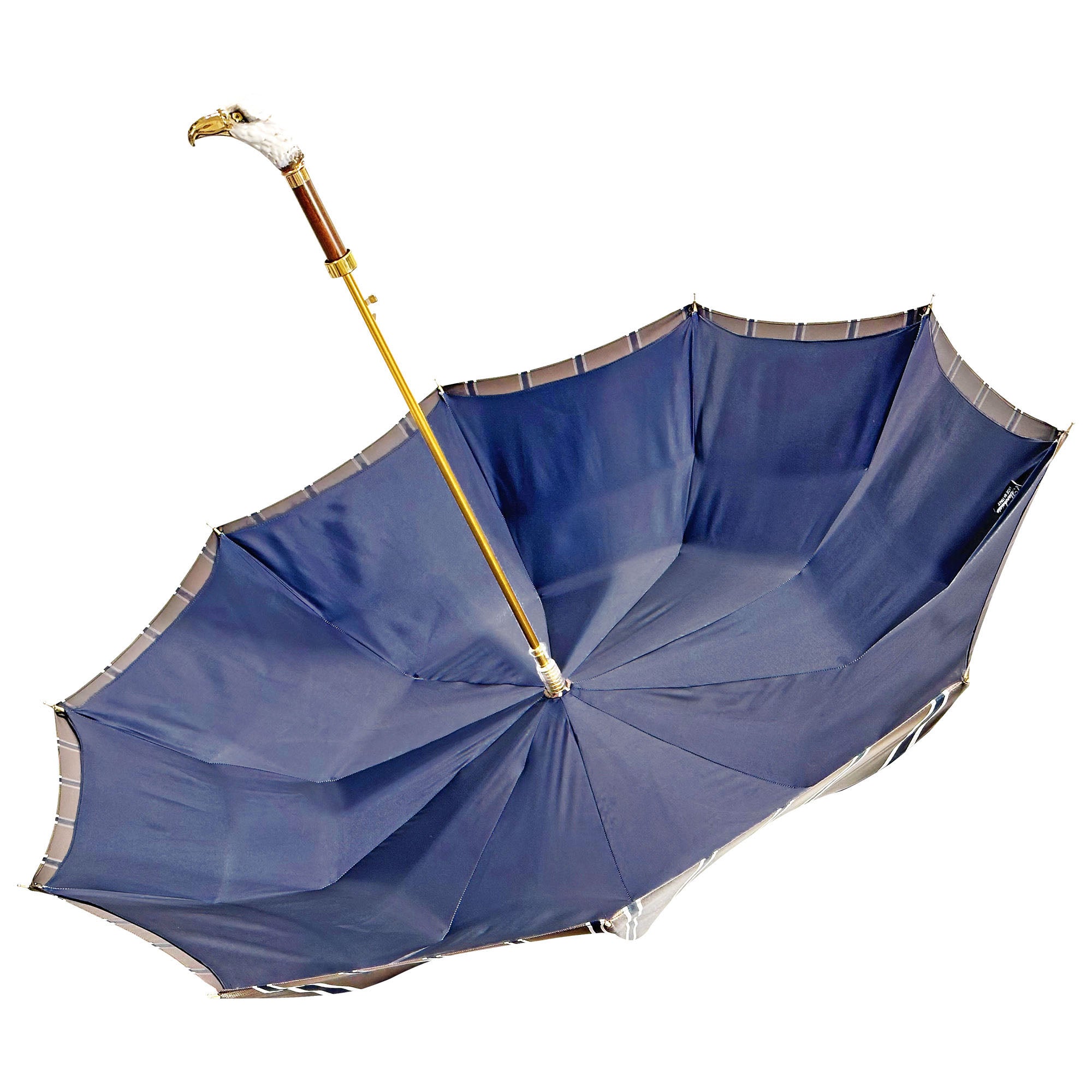 Handmade umbrella with enameled Goldplated 24K Eagle