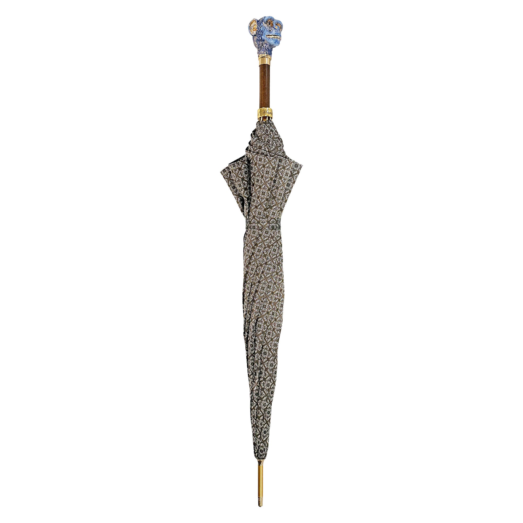 Original Monkey enameled handle - Handmade umbrella