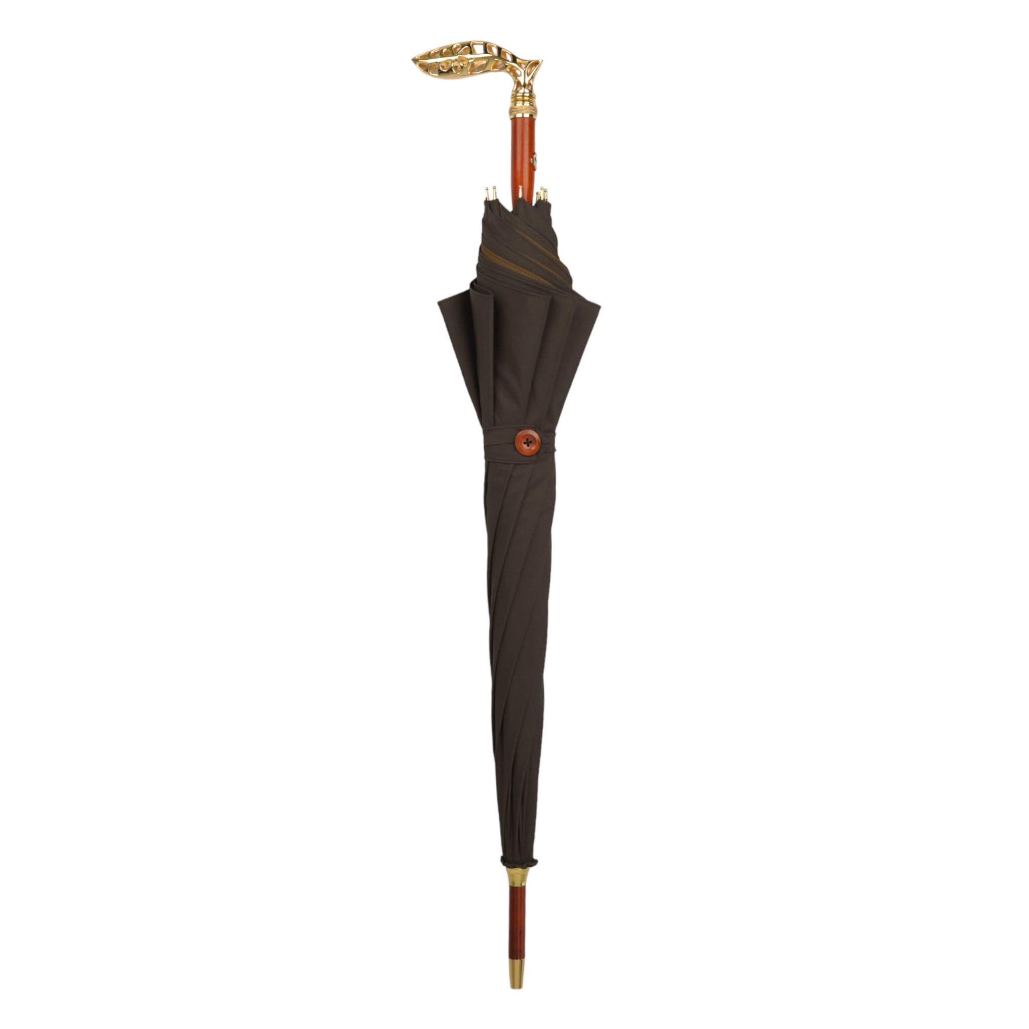 Double Cloth Men's Umbrella - 24K Goldplated handle