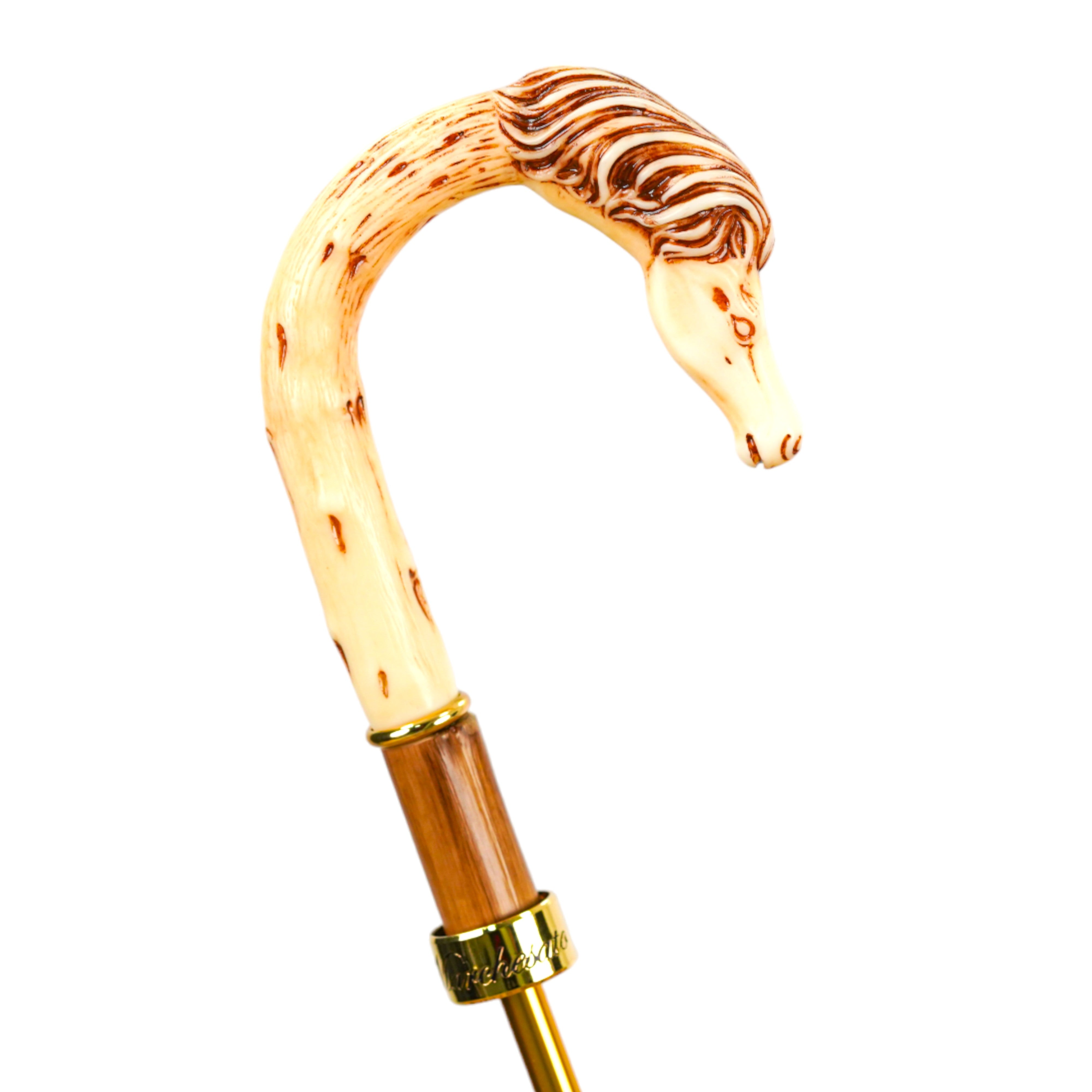Elegancia ecuestre: paraguas de lujo para hombre hecho a mano con mango de caballo