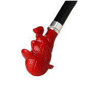 Paraguas con mango estilo Sherlock Holmes y patrón de rayas clásico