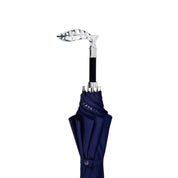 Elegante paraguas para hombre con mango bañado en plata 925
