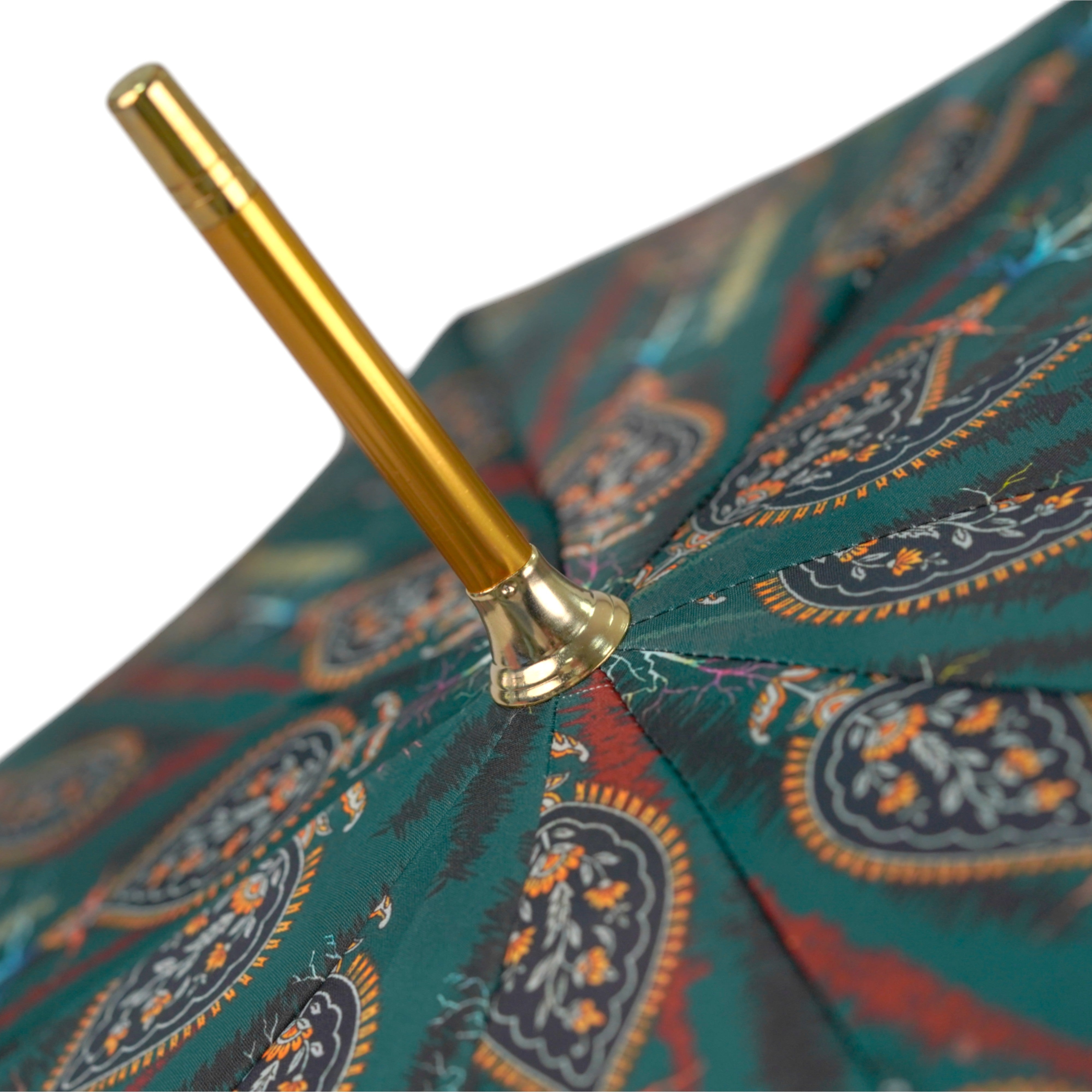 Paraguas artístico con estampado Paisley y lujosa empuñadura "Las cuatro nobles verdades"