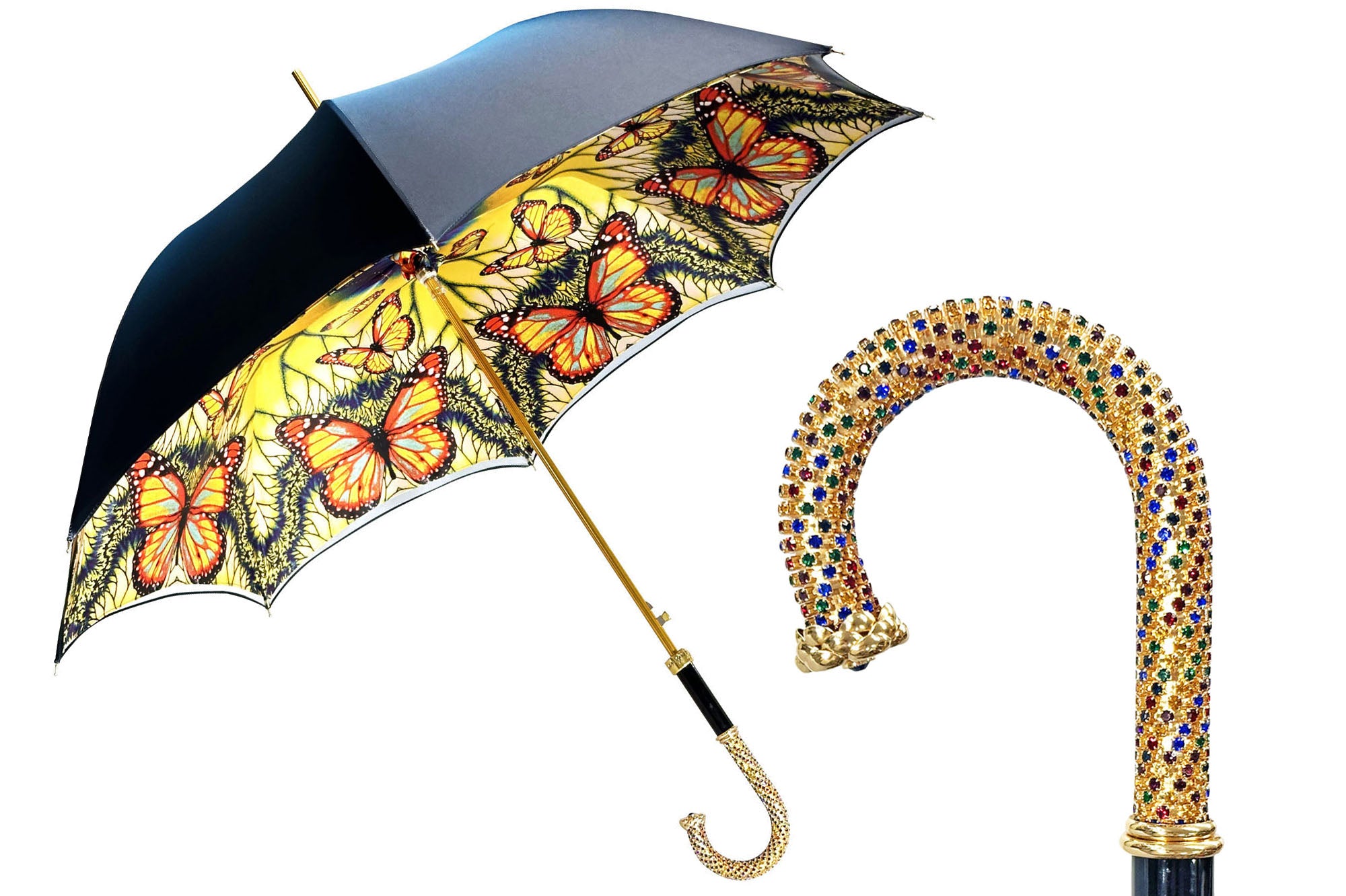 Bellissimo ombrello a doppio baldacchino con design a farfalla