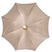 Ombrello artigianale premium con struttura in metallo placcato oro