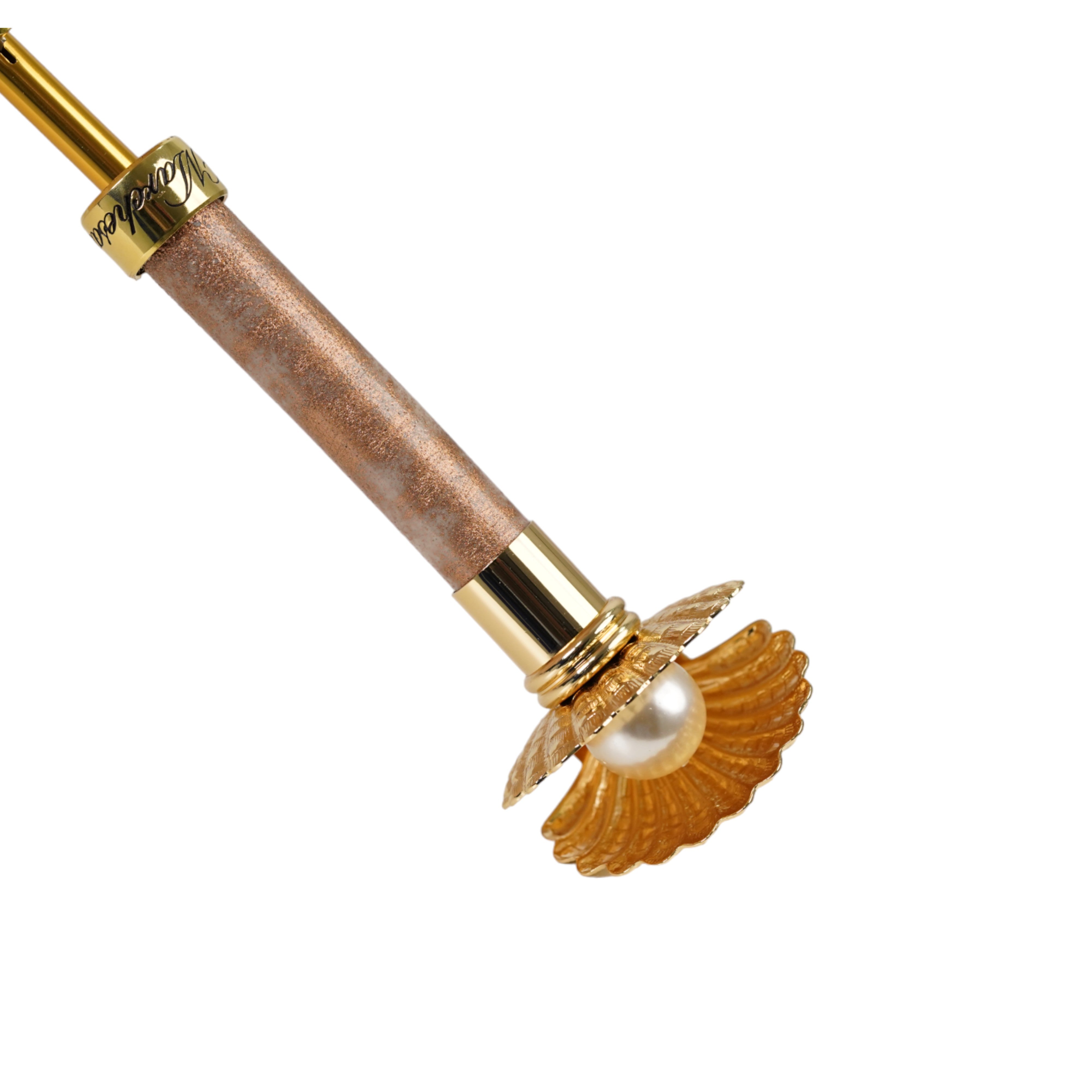 Ombrello artigianale premium con struttura in metallo placcato oro