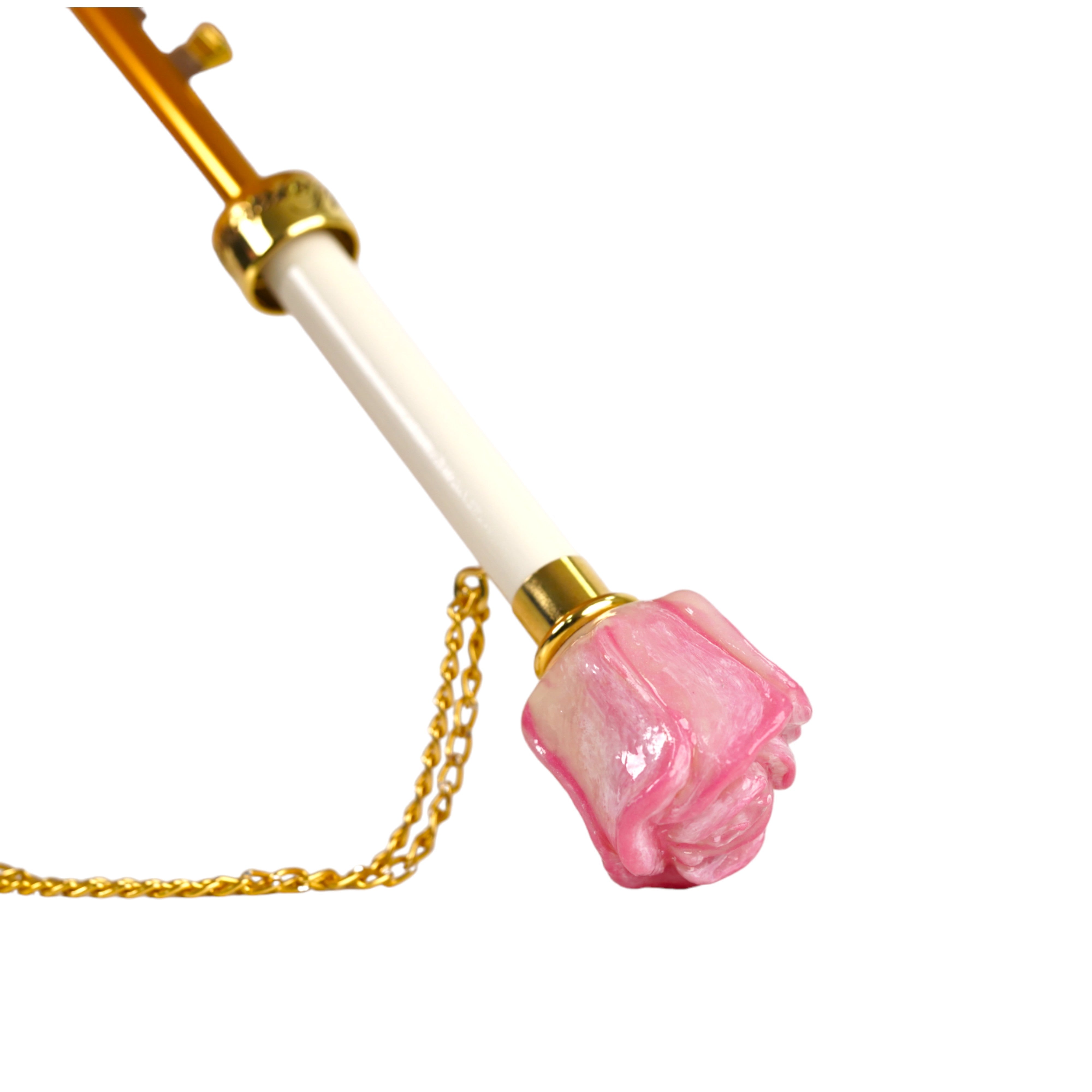 Ombrello artigianale premium con bellissimo dettaglio a rosa dipinto a mano