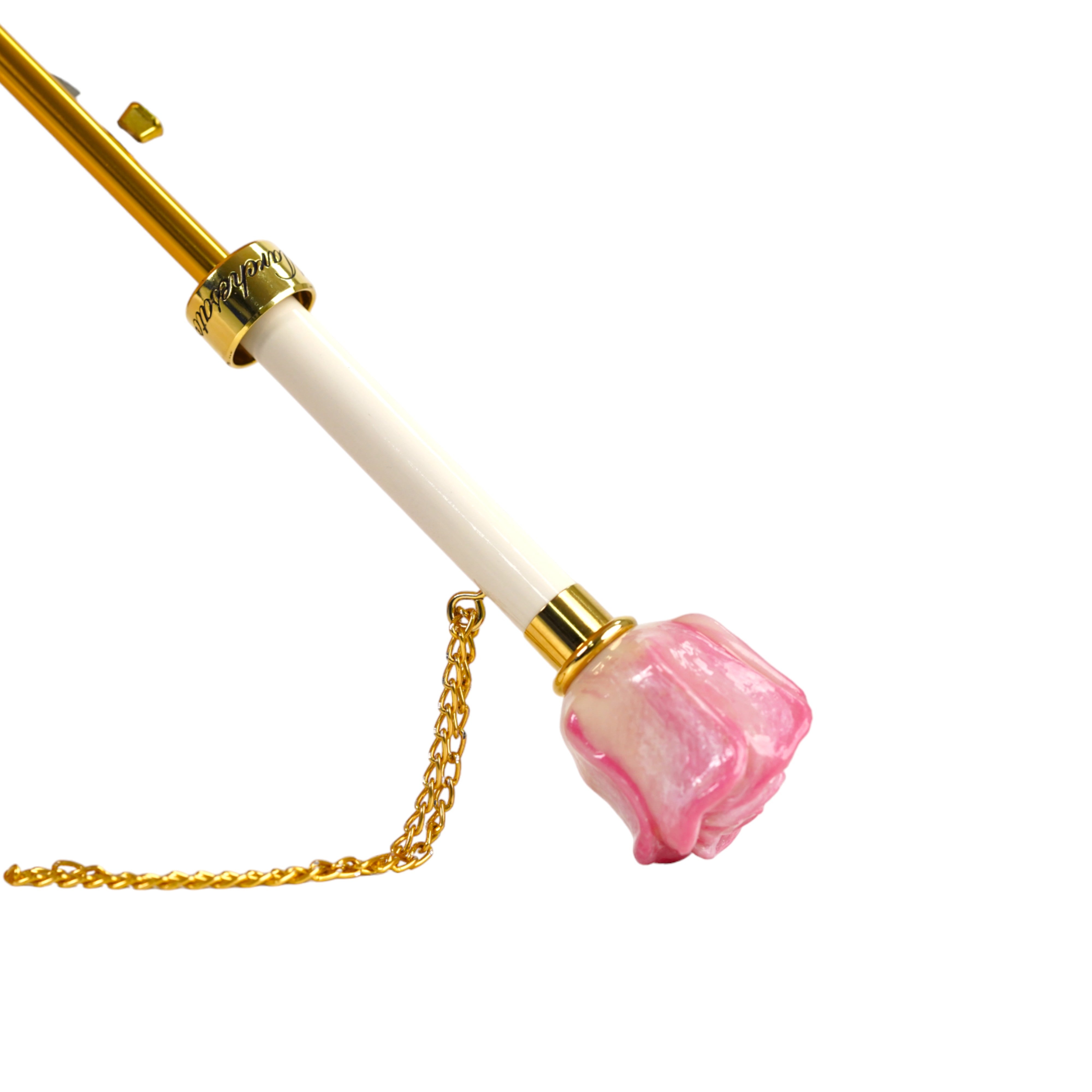 Ombrello artigianale premium con bellissimo dettaglio a rosa dipinto a mano