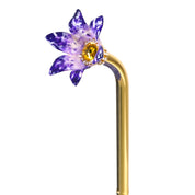 Ombrello artigianale con impugnatura a fiore in metallo dipinto a mano e placcato in oro 24K