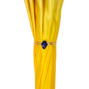 Ombrello artigianale con impugnatura a fiore in metallo dipinto a mano e placcato in oro 24K