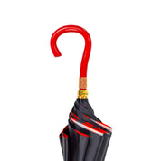 Elegante ombrello nero e rosso