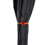 Elegante ombrello nero e rosso