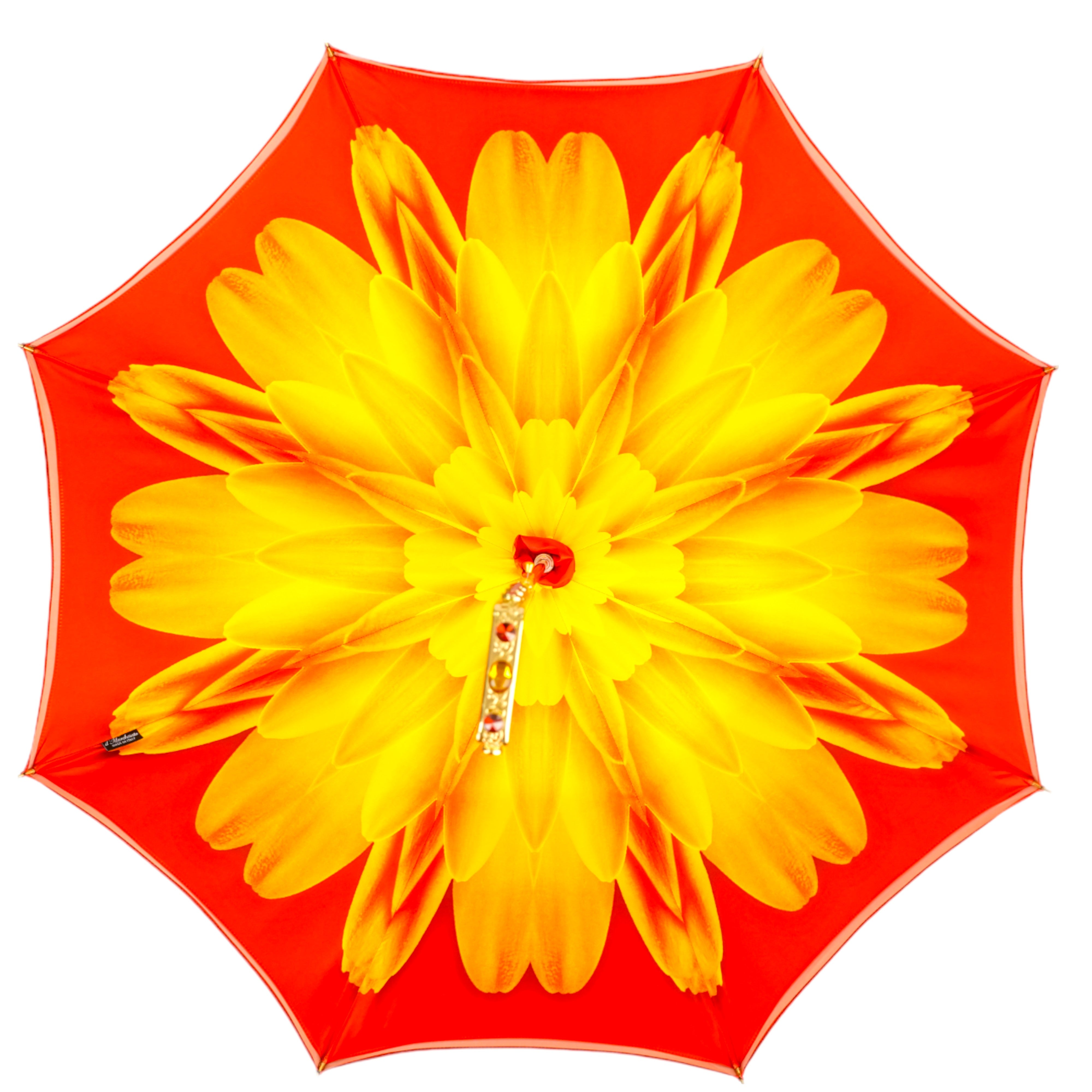 Ombrello artigianale colorato con fiori, Made in Italy