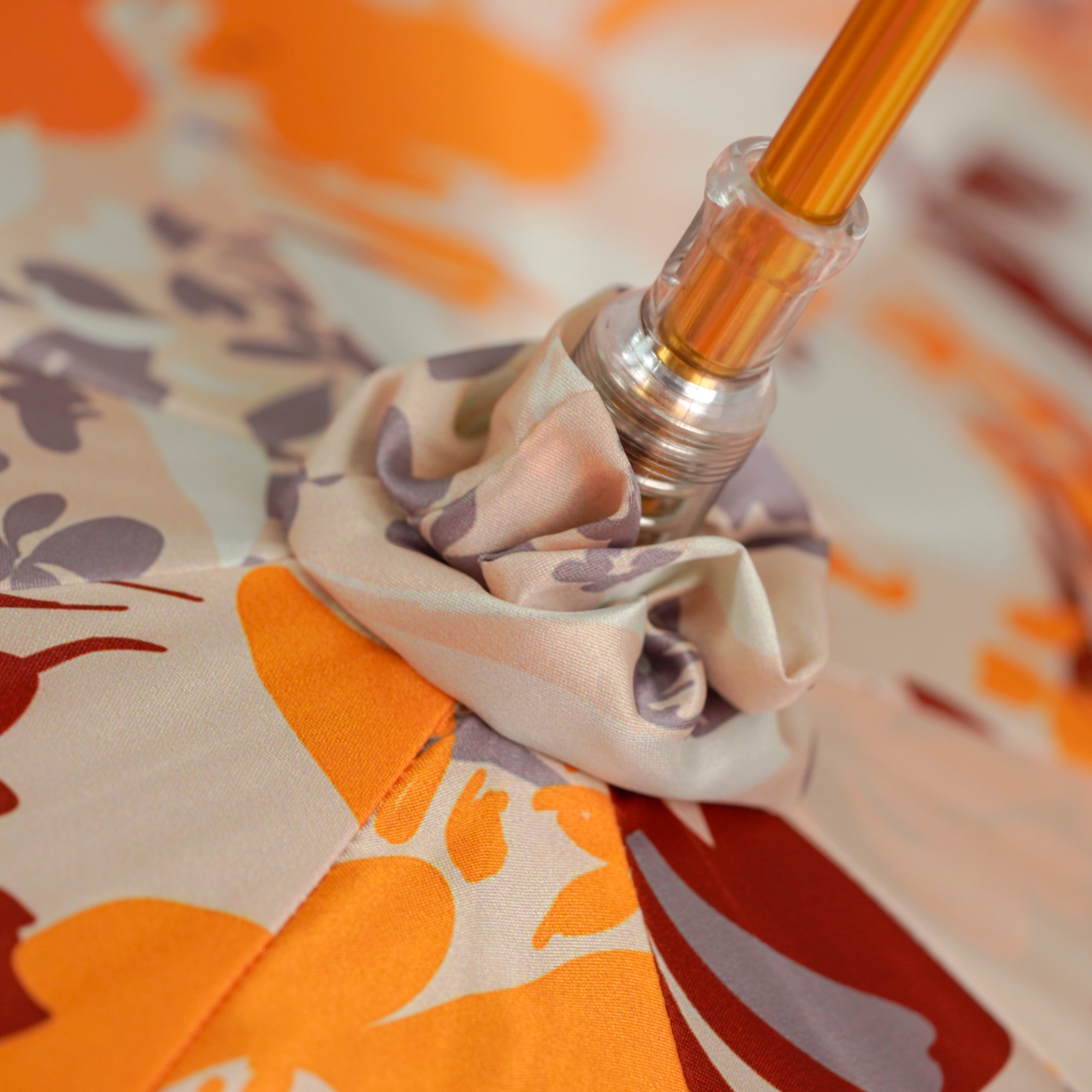 Elegant Floral Umbrella with Exquisite Red Flower Handle