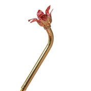 Elegant Floral Umbrella with Exquisite Red Flower Handle