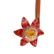 Elegant Floral Umbrella with Exquisite Red Flower Handle