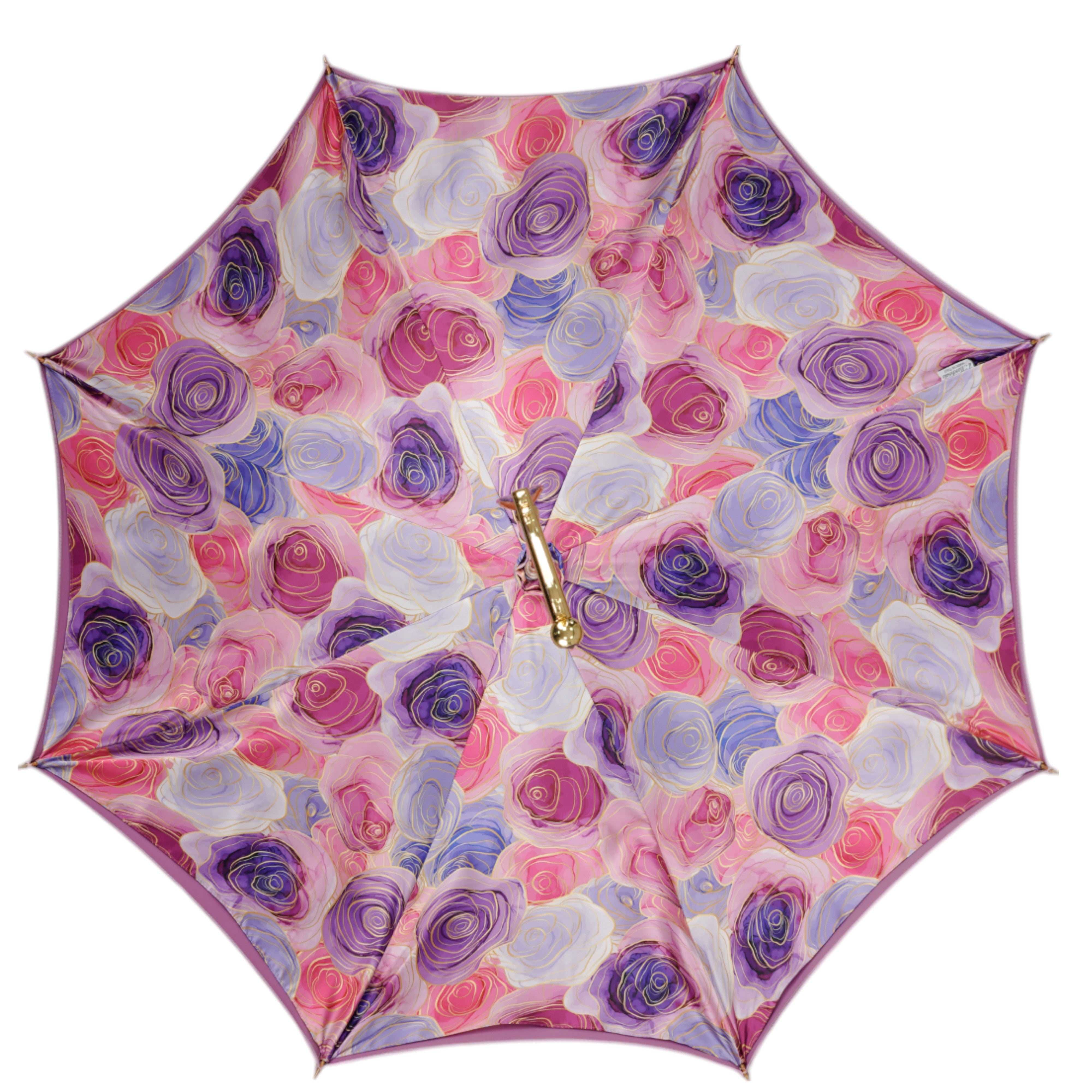 Blushing Elegance: Pink Umbrella with Delicate Floral Accents