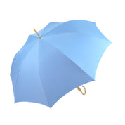 Blue Royalty: Light Blue Umbrella with Elegant Gold Handle