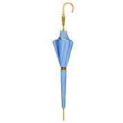 Blue Royalty: Light Blue Umbrella with Elegant Gold Handle