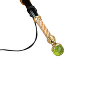 Wild Elegance: Teal Umbrella with Leopard Print and Green Crystal Handle