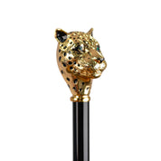 Savannah Majesty: Green Umbrella with Striking Leopard Handle