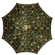 Savannah Majesty: Green Umbrella with Striking Leopard Handle